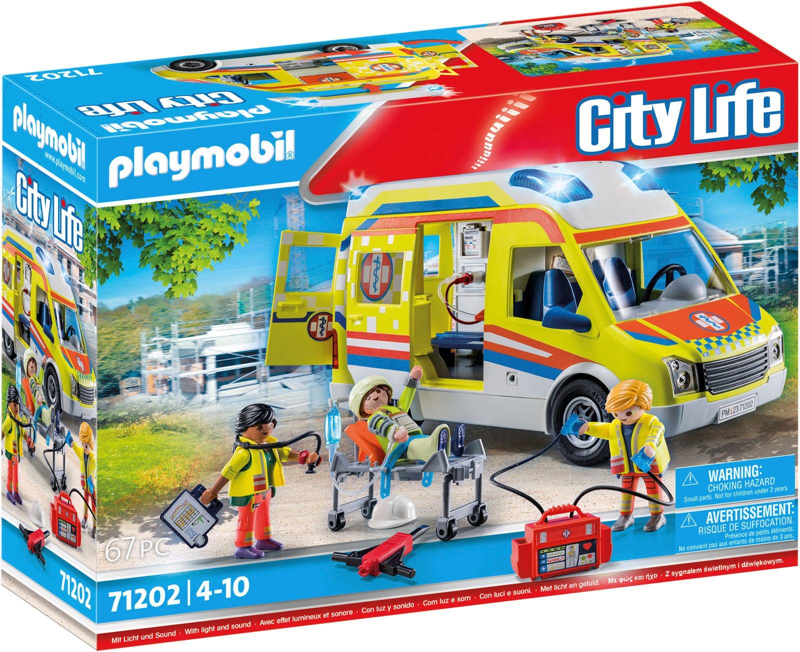 Playmobil® Konstruktions-Spielset Rettungswagen mit Licht und Sound (71202), City Life, mit Licht und Soundmodul