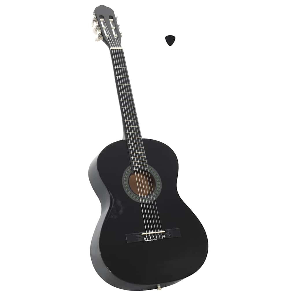 vidaXL Westerngitarre Klassikgitarre für Anfänger Schwarz 4/4 39" Lindenholz