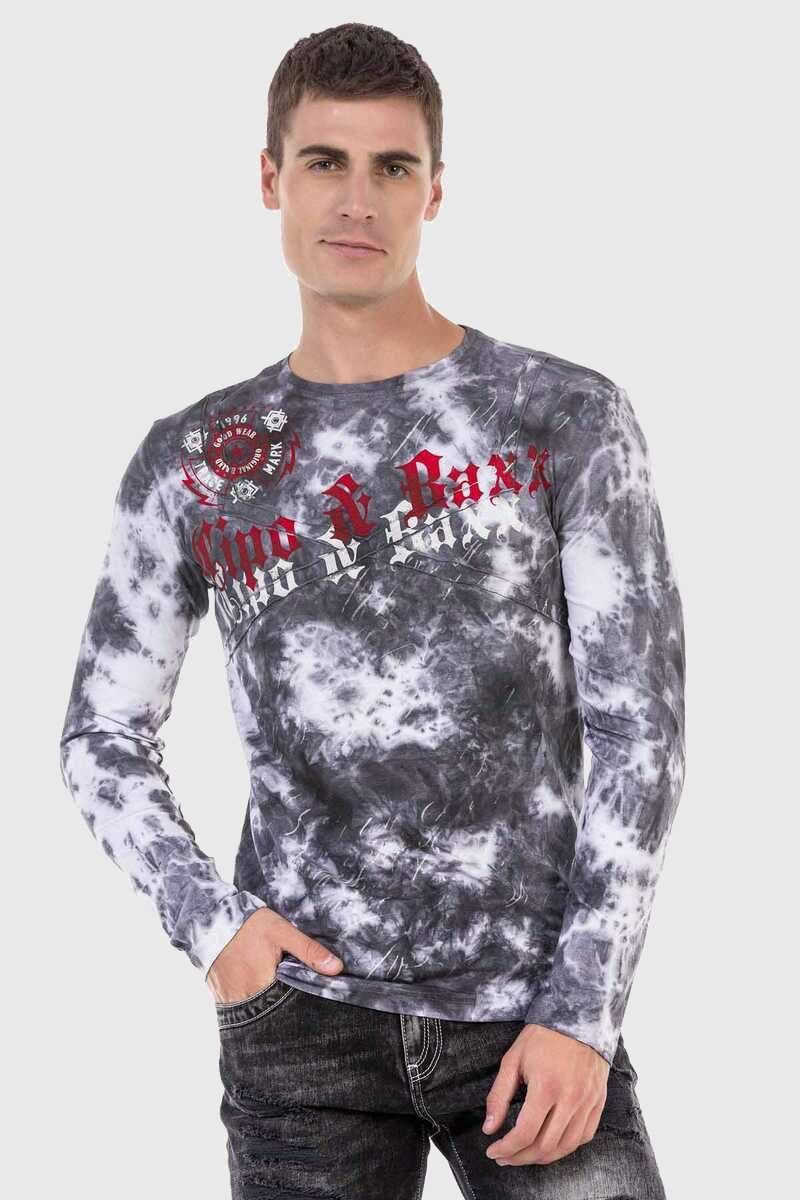 Cipo & Baxx T-Shirt Sweatshirts mit Allover-Muster und Logoprint günstig online kaufen