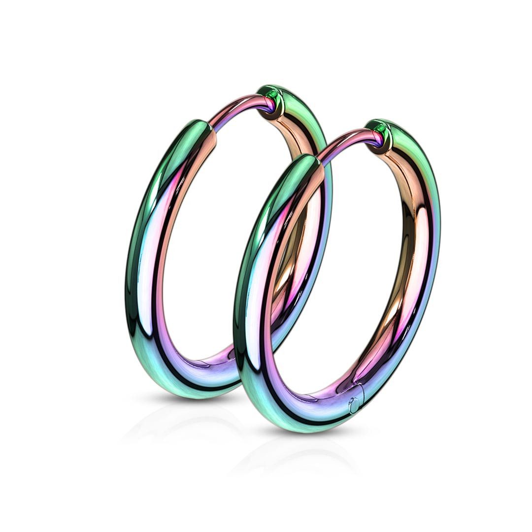 Paar Creolen Creolen Ohrringe Regenbogen 10-20 mm