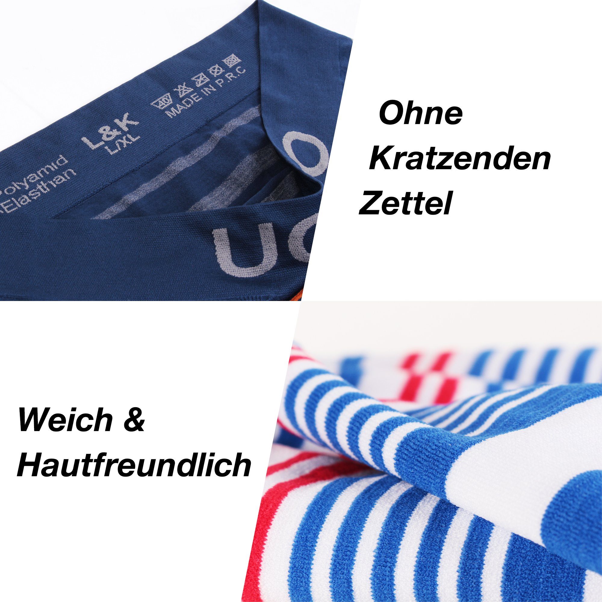 L&K Boxershorts 1209 (10er-Pack) Boxershorts aus Mikrofaser ohne Seitennaht in 10 verschiedenen Modelle – Bild 5 von 5