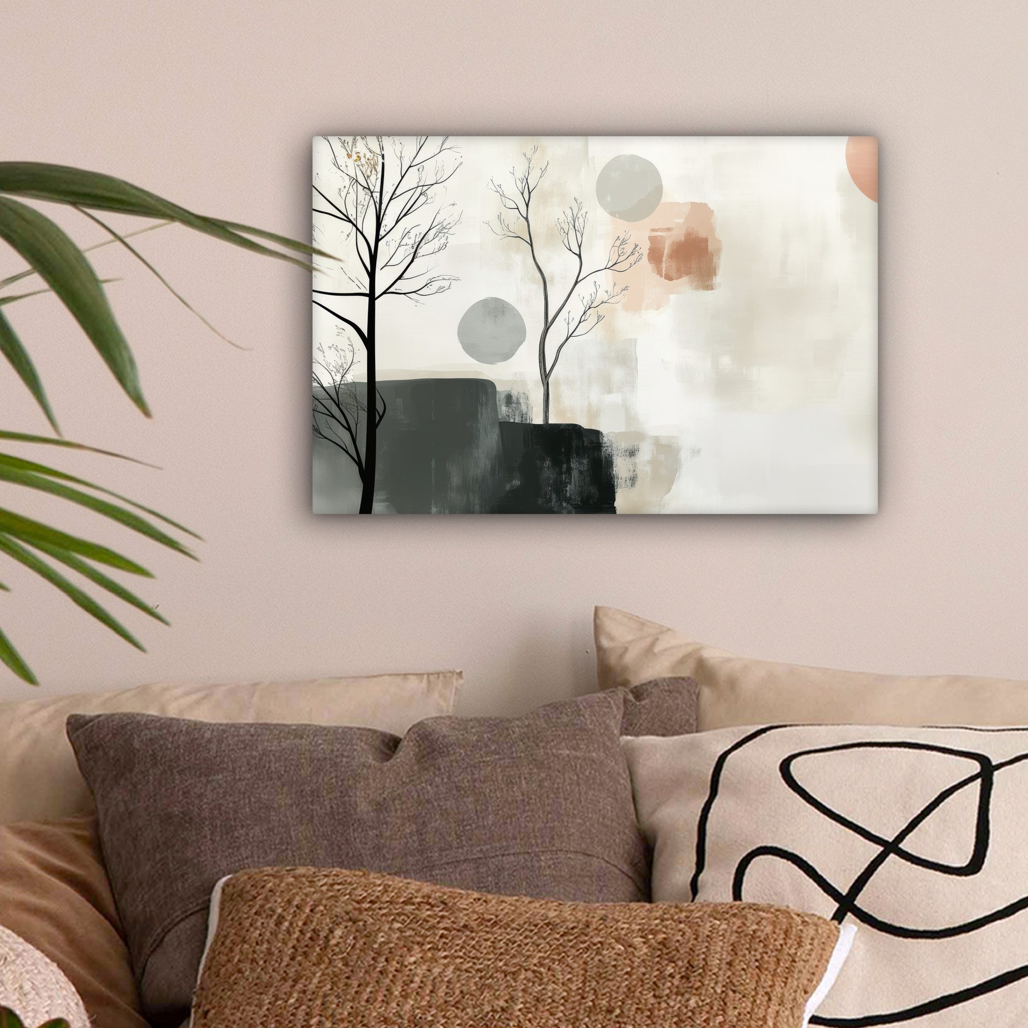 OneMillionCanvasses® Leinwandbild Wabi sabi - Beige - Pflanze, Fotodruck (1 günstig online kaufen