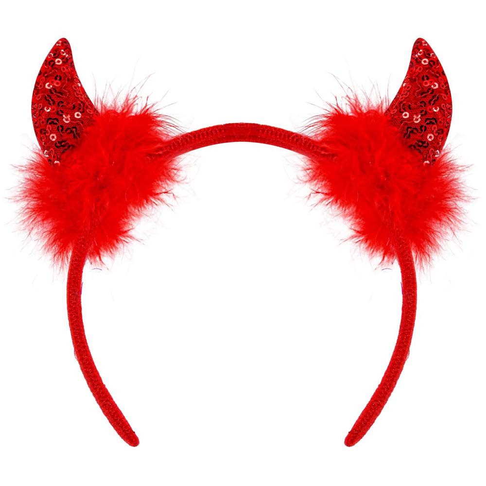 Kostüm Teufelshörner rote Pailletten