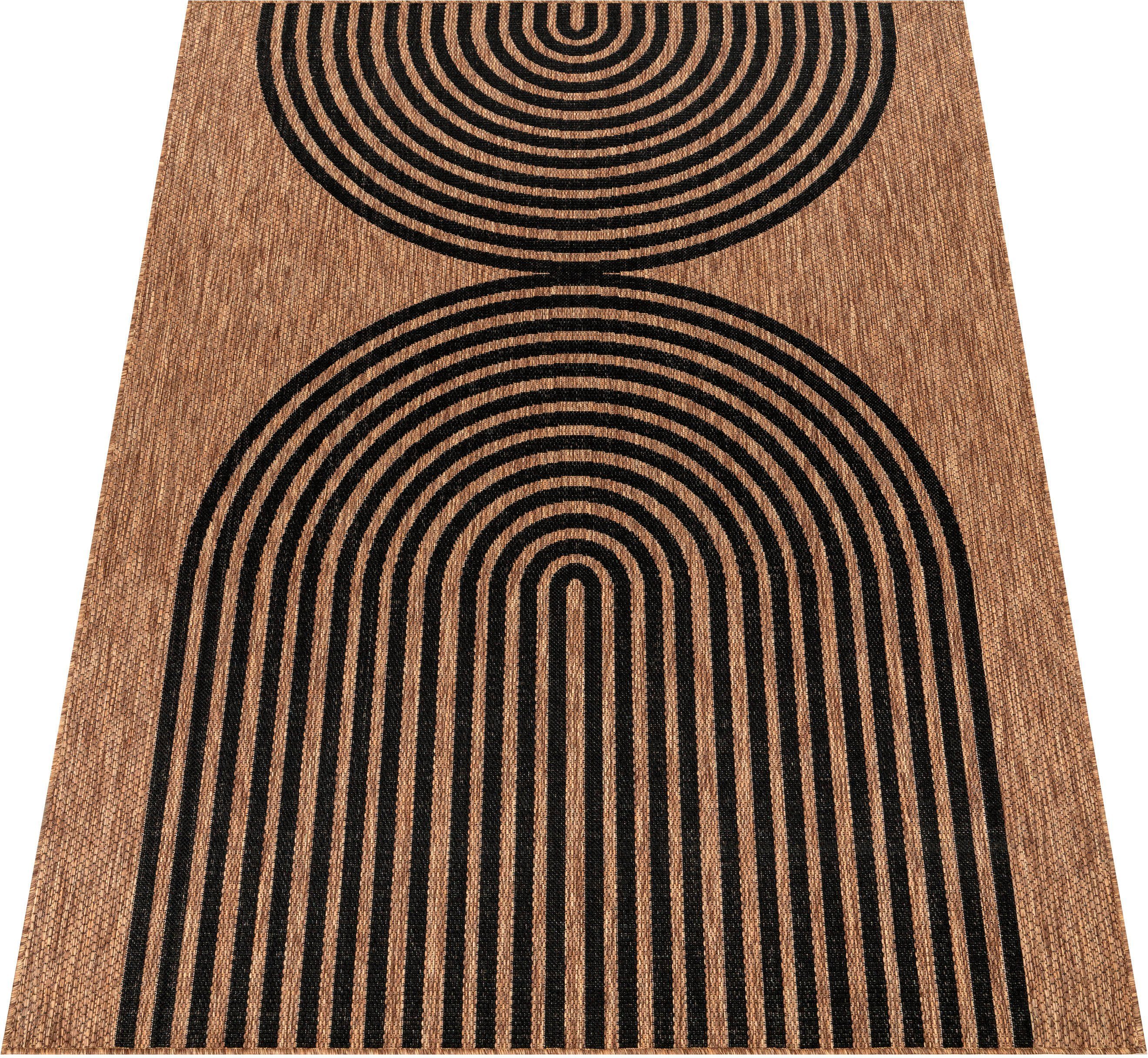 Teppich Illusion 328, Paco Home, rechteckig, Höhe: 4 mm, Flachgewebe, Scandi Look, In- und Outdoor geeignet natur