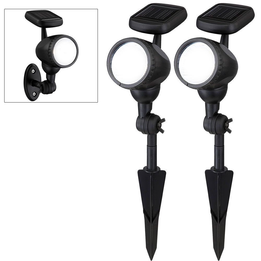 GLOBO LIGHTING LED Gartenstrahler, LED-Leuchtmittel fest verbaut, Außenleuchte Solarlampe Solarleuchte Steckleuchte Lampe Garten
