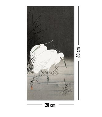 Close Up Poster Two Egrets In The Reeds Kunstdruck Ohara Koson 20 x 40 cm