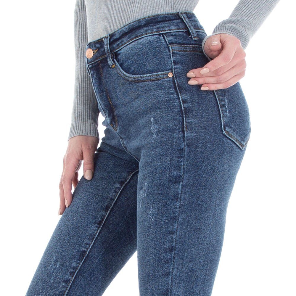 Stretch Ital-Design Damen in Jeans Skinny-fit-Jeans Skinny Freizeit Blau