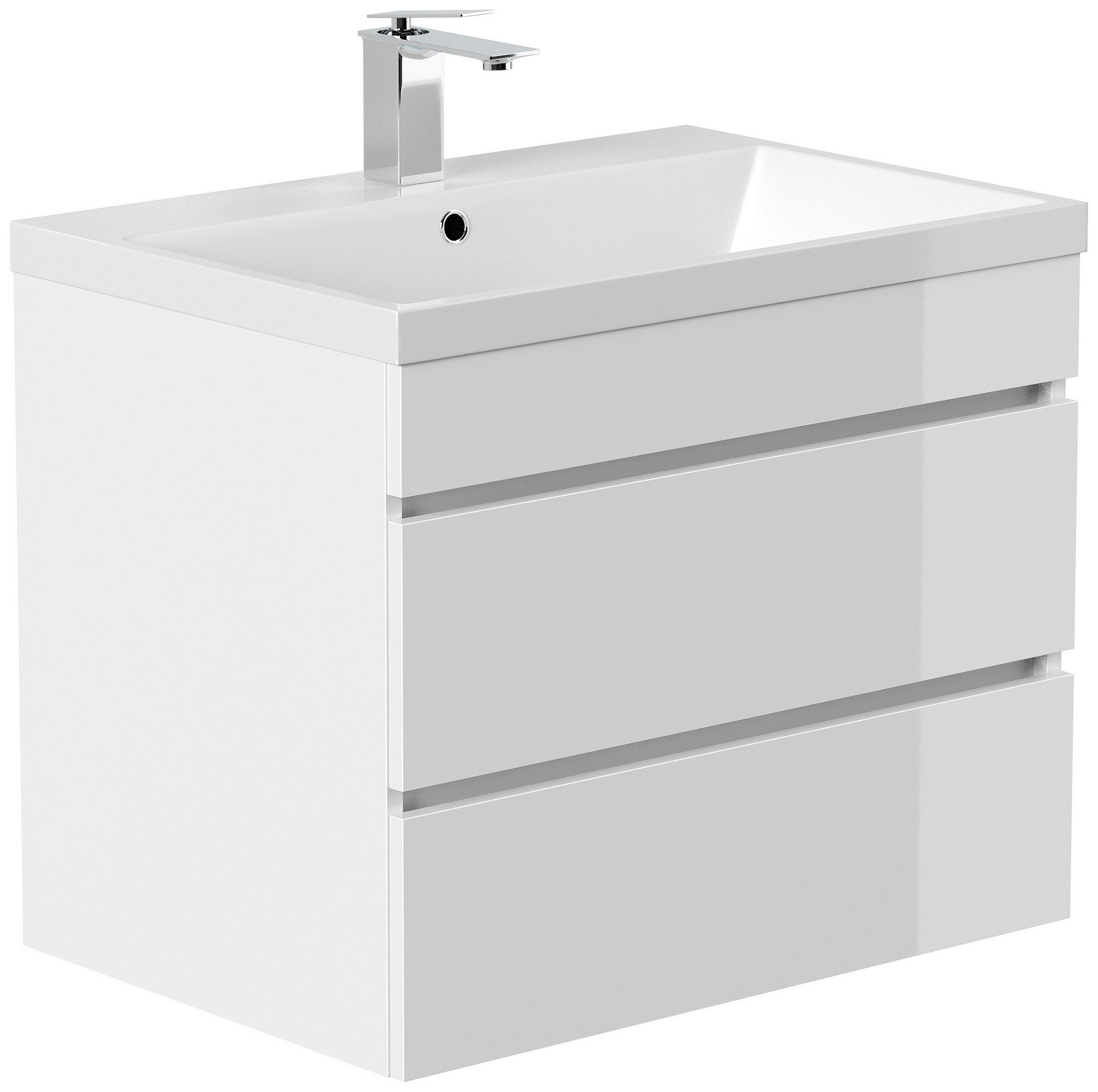 Posseik Badmöbel-Set Badmöbel Waschplatz "Fellini 70" weiß Hochglanz