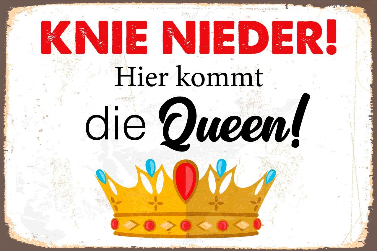 queence Metallbild Queen, Königinnen, Schriftzug, Schriftzüge (1 St), Stahlschilder