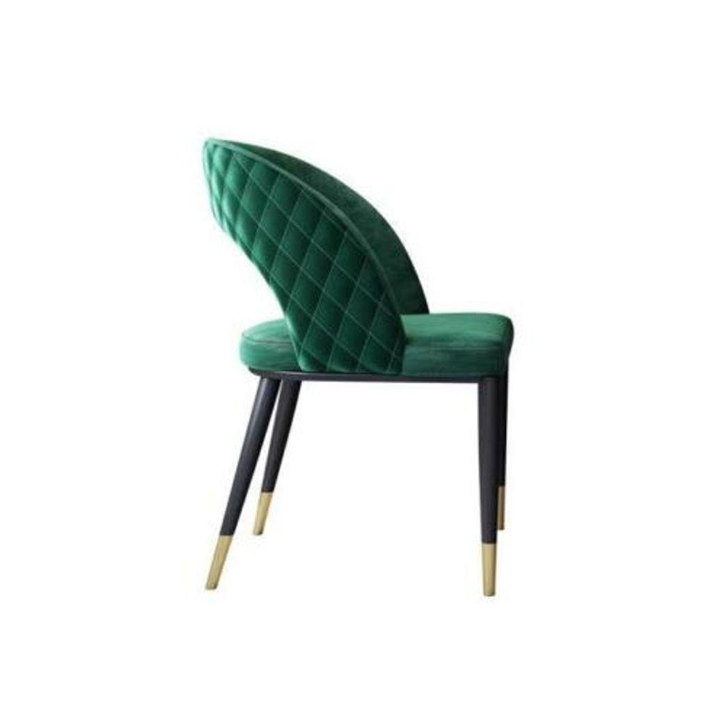 JVmoebel Esszimmerstuhl Esszimmerstühle Wohnzimmer Grün stilvolle Stuhl mit Holzbeinen (1 St), Made in Europa