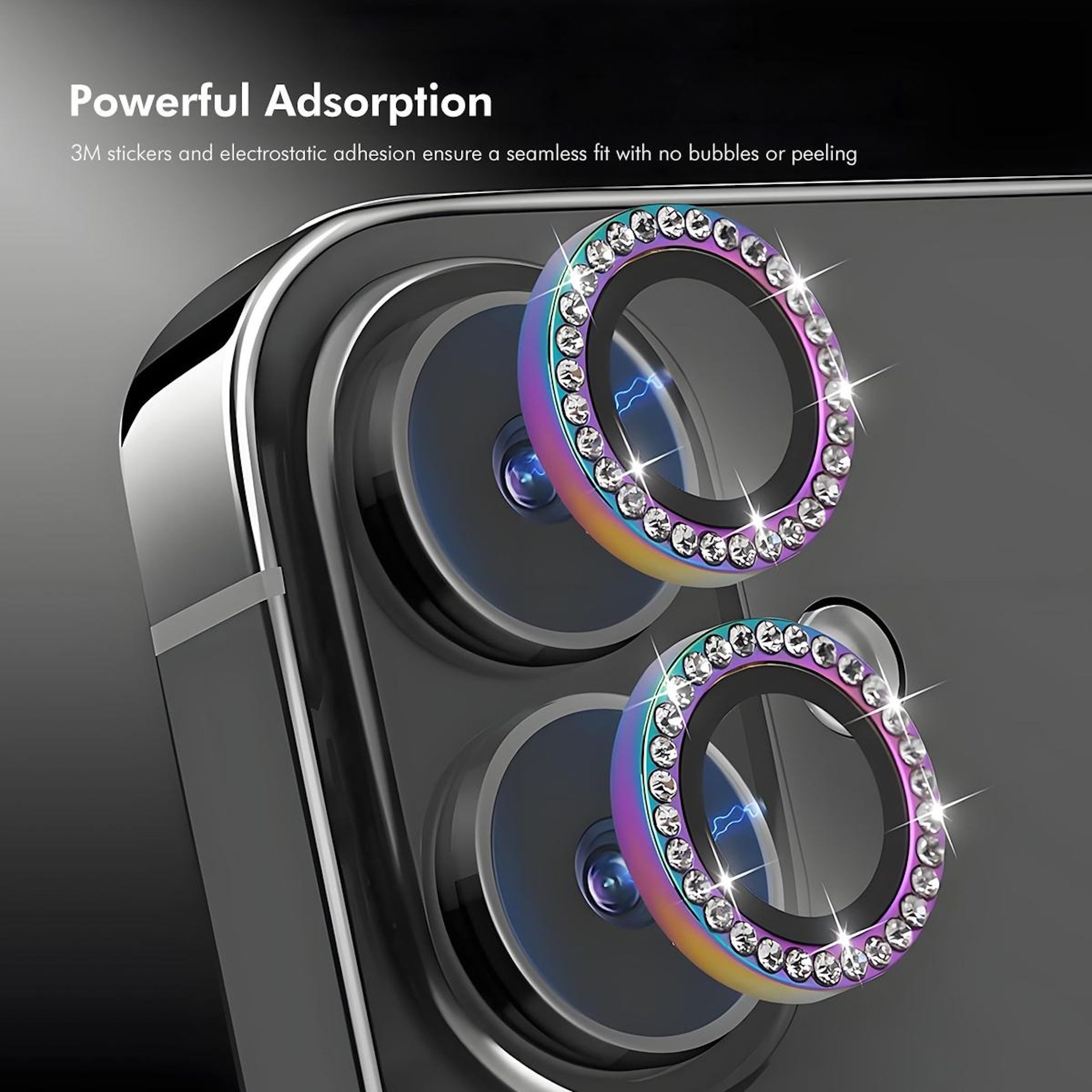 Wigento Kameraschutzglas Linsenglas für Apple iPhone 17 Pro / 17 Pro Max Glitzer Ring 9H Rosa für Apple iPhone 17 Pro / 17 Pro Max, Aluminiumlegierung, hohe Lic – Bild 5 von 5