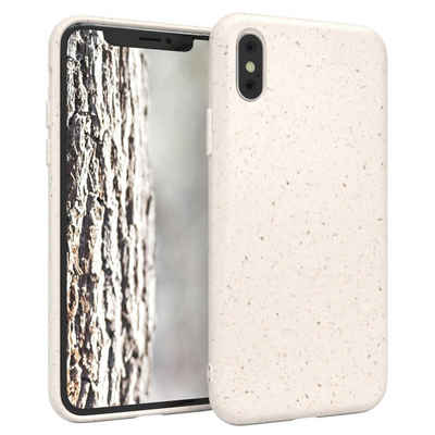 EAZY CASE Handyhülle Bio Case kompatibel mit Apple iPhone 5,8 Zoll, Schutzhülle biologisch abbaubar Handyschale passgenau tpu Alt Weiß