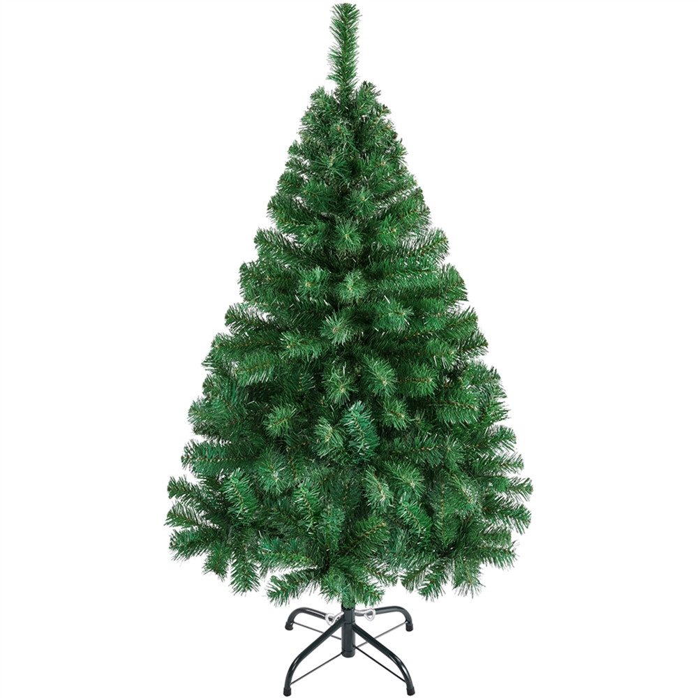 Yaheetech Künstlicher Weihnachtsbaum 61-183 cm (H), Tannenbaum, 124cm Weihnachtsbaum mit 208 Spitzen & Faltbarem Metallständer