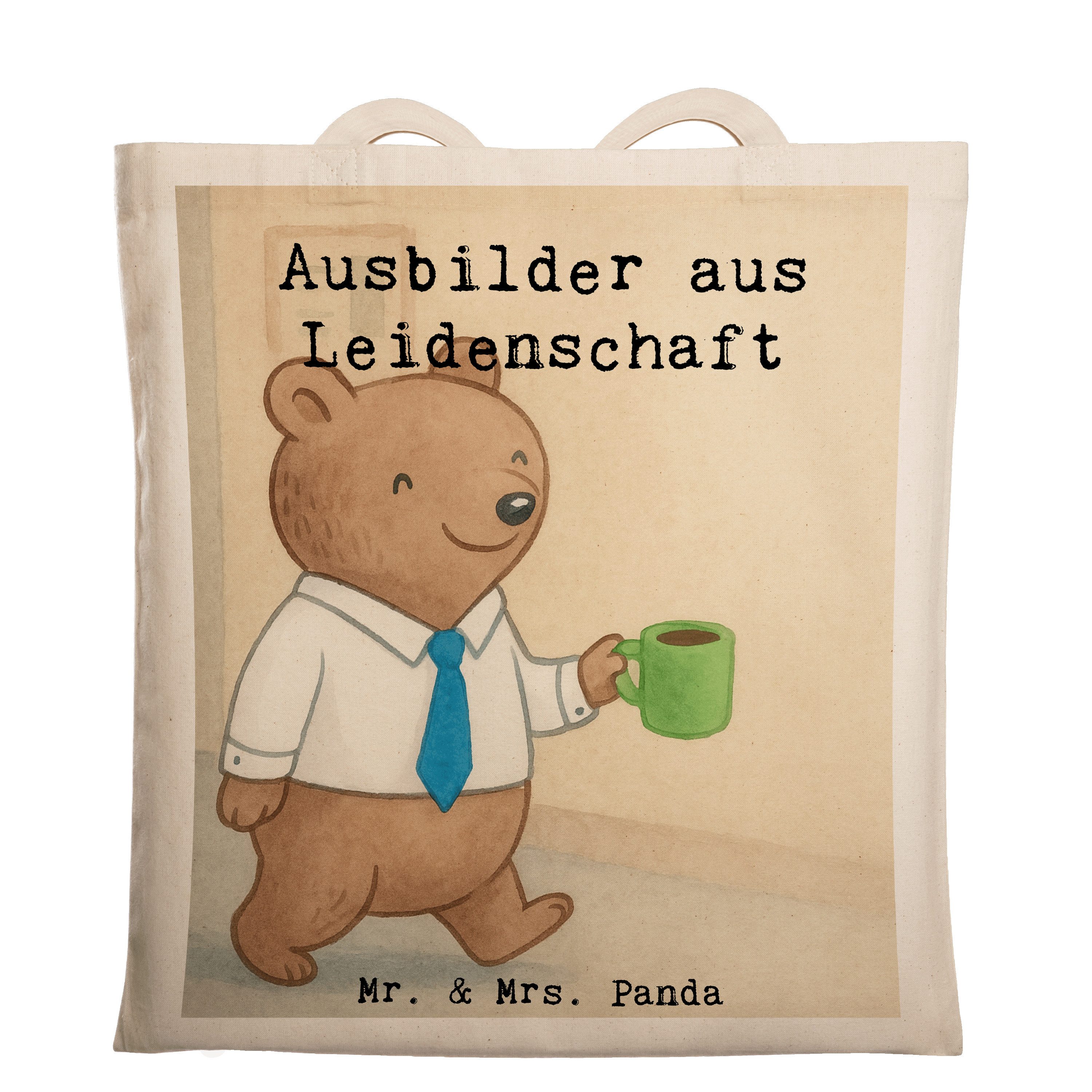 Mr. & Mrs. Panda Tragetasche Ausbilder Leidenschaft Design, Jutebeutel, Weiß, Jutebeutel, Tutor, T (Packung), Beutel festivaltasche campus tasche