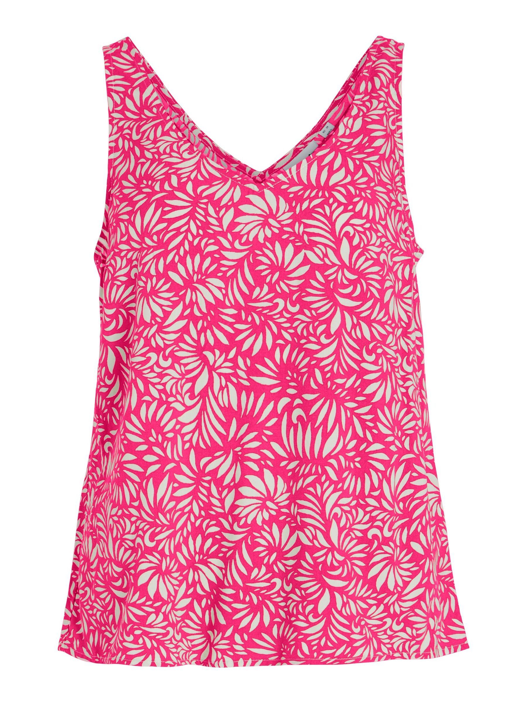 Vila Shirttop Ärmelloses V- Ausschnitt Oberteil VILISE für Damen LENZING™ ECOVERO™ nachhaltig Regular Fit V-Ausschnitt Ärmellos