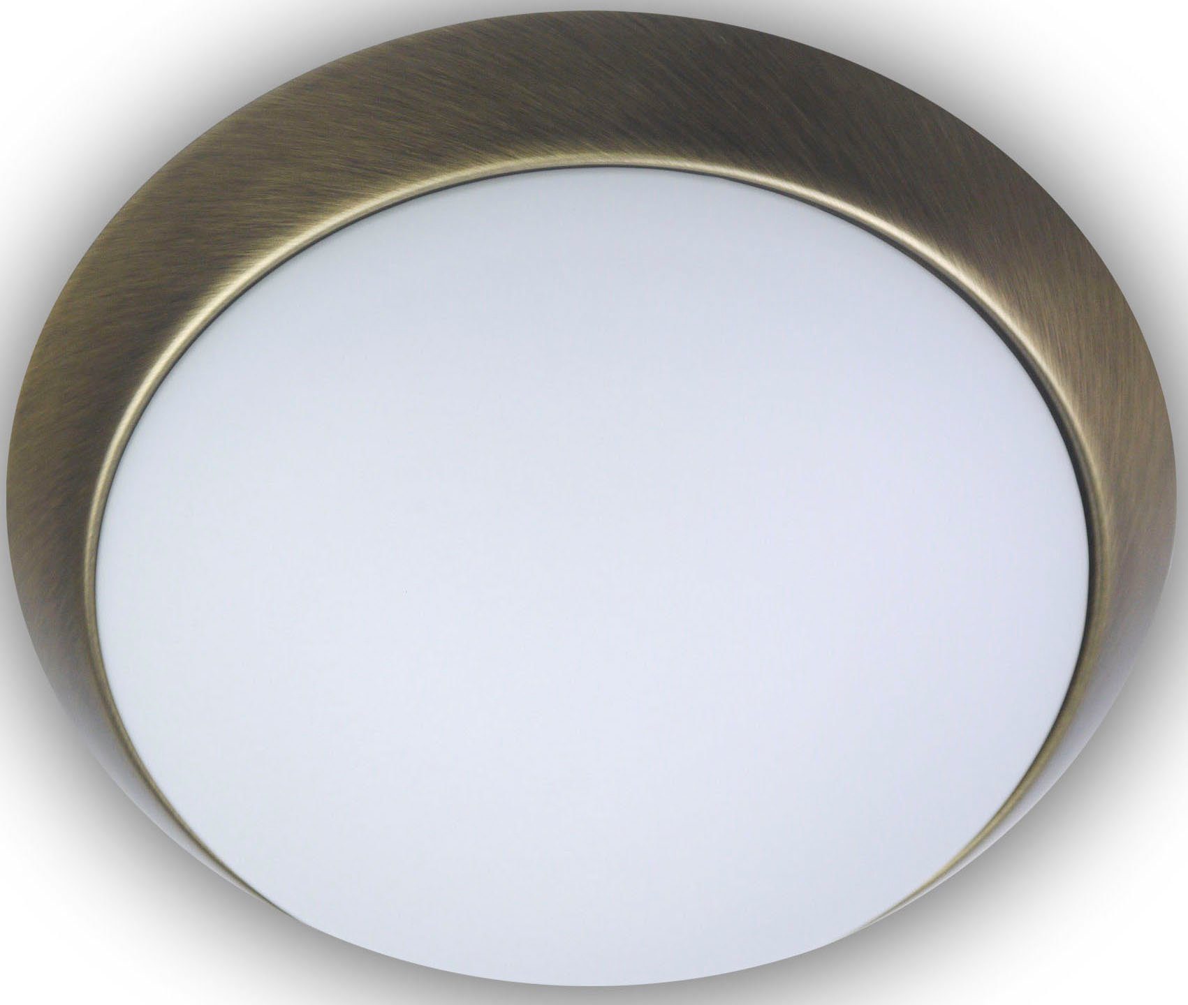 Deckenleuchte LED Sensor, niermann cm, LED, wechselbar, HF matt, Dekorring Warmweiß Altmessing, Opal 45