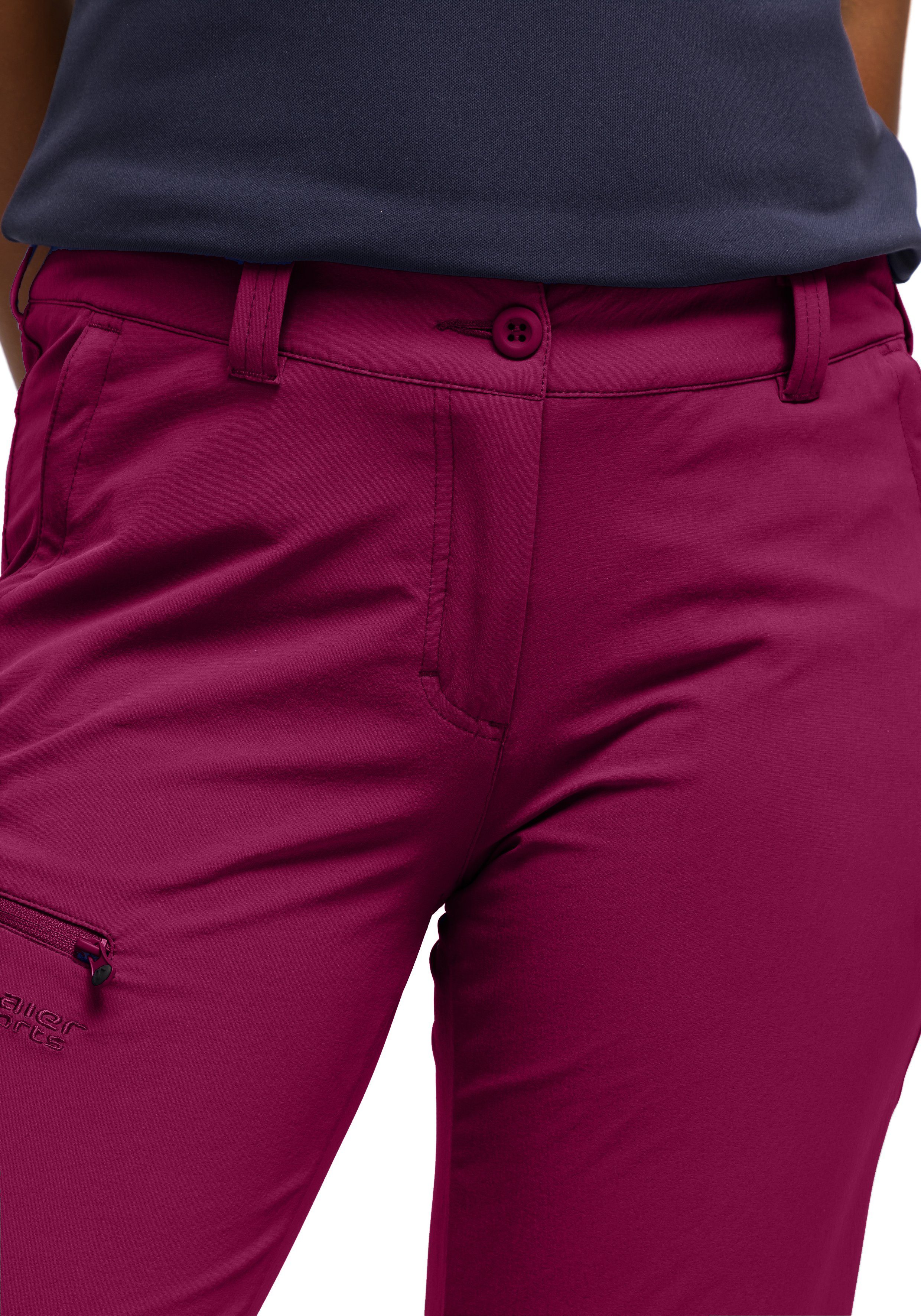 Sports Inara Outdoor-Hose elastischem Damen Material Funktionshose slim Maier magenta Wanderhose, aus