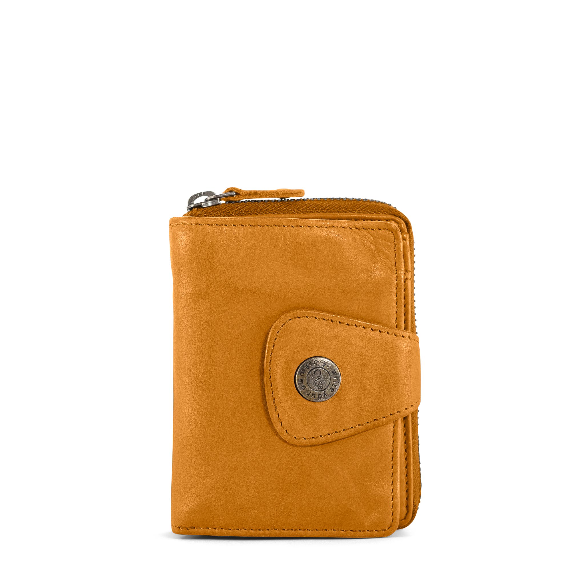 Cas8 Geldbörse Damen - Leder Portemonnaie, RFID Schutz, Portmonee für den Alltag