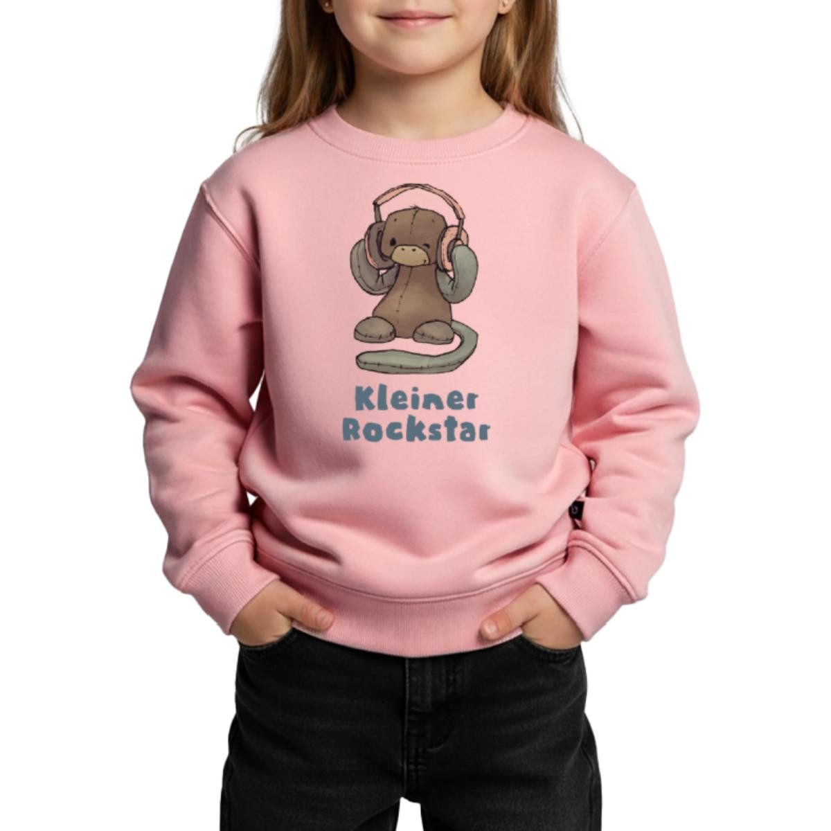 Spreadshirt Sweatshirt Anouk Kleiner Rockstar Mit Affi Kinder Premium Pullover (1-tlg)