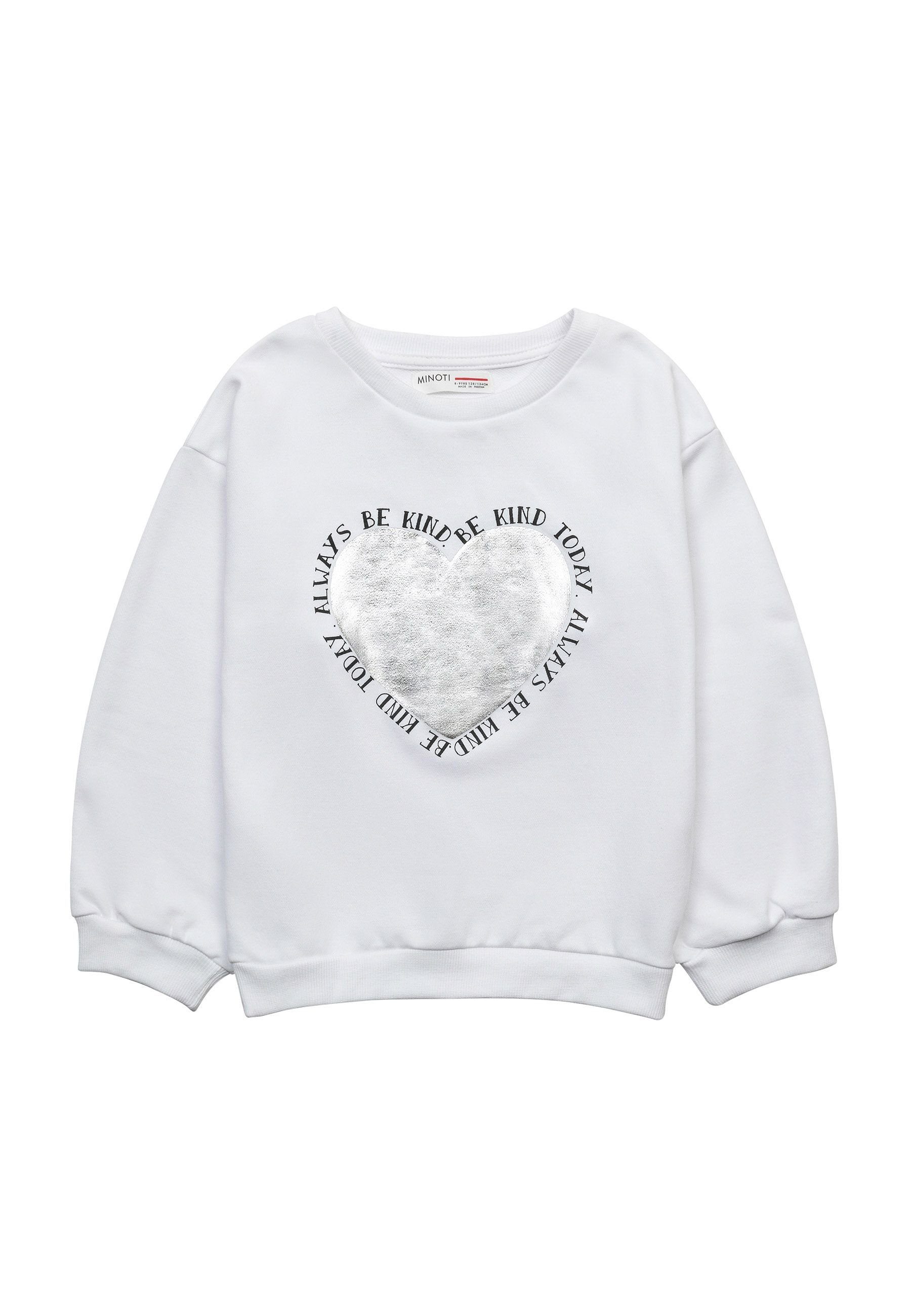 MINOTI Sweatshirt Modische Sweatshirt mit Muster (3y-14y) Weiß