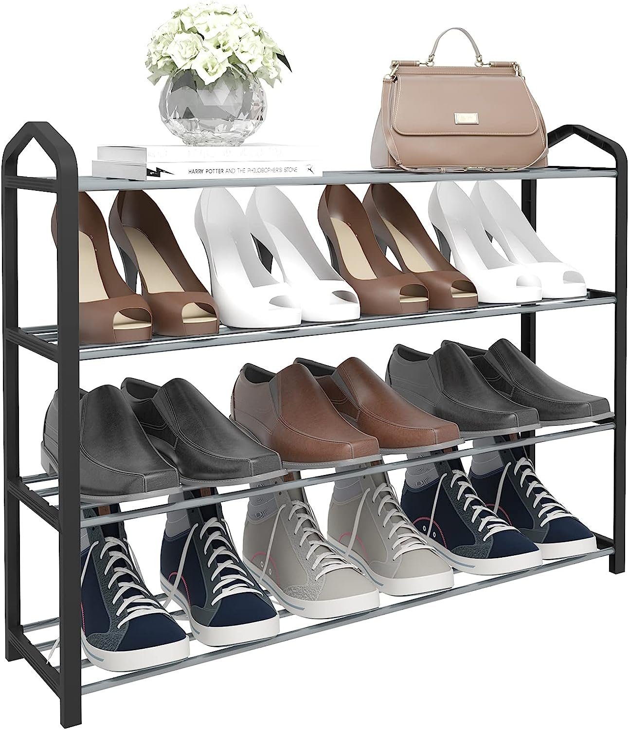 Woltu Schuhregal, 1-tlg., Ablage Ständerregale 4 Schicht für 16 Paare Schuh günstig online kaufen