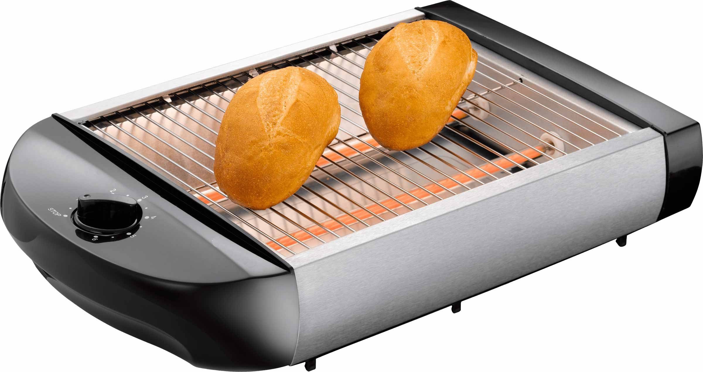 EPIQ Toaster 80001213 Flach-Toaster Brötchen-Röster, schwarz-silber, 600 W – Bild 2 von 4