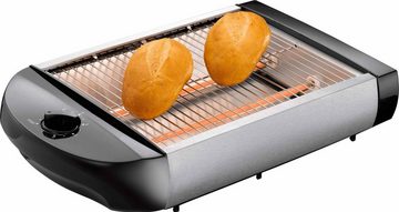EPIQ Toaster 80001213 Flach-Toaster Brötchen-Röster, schwarz-silber, 600 W