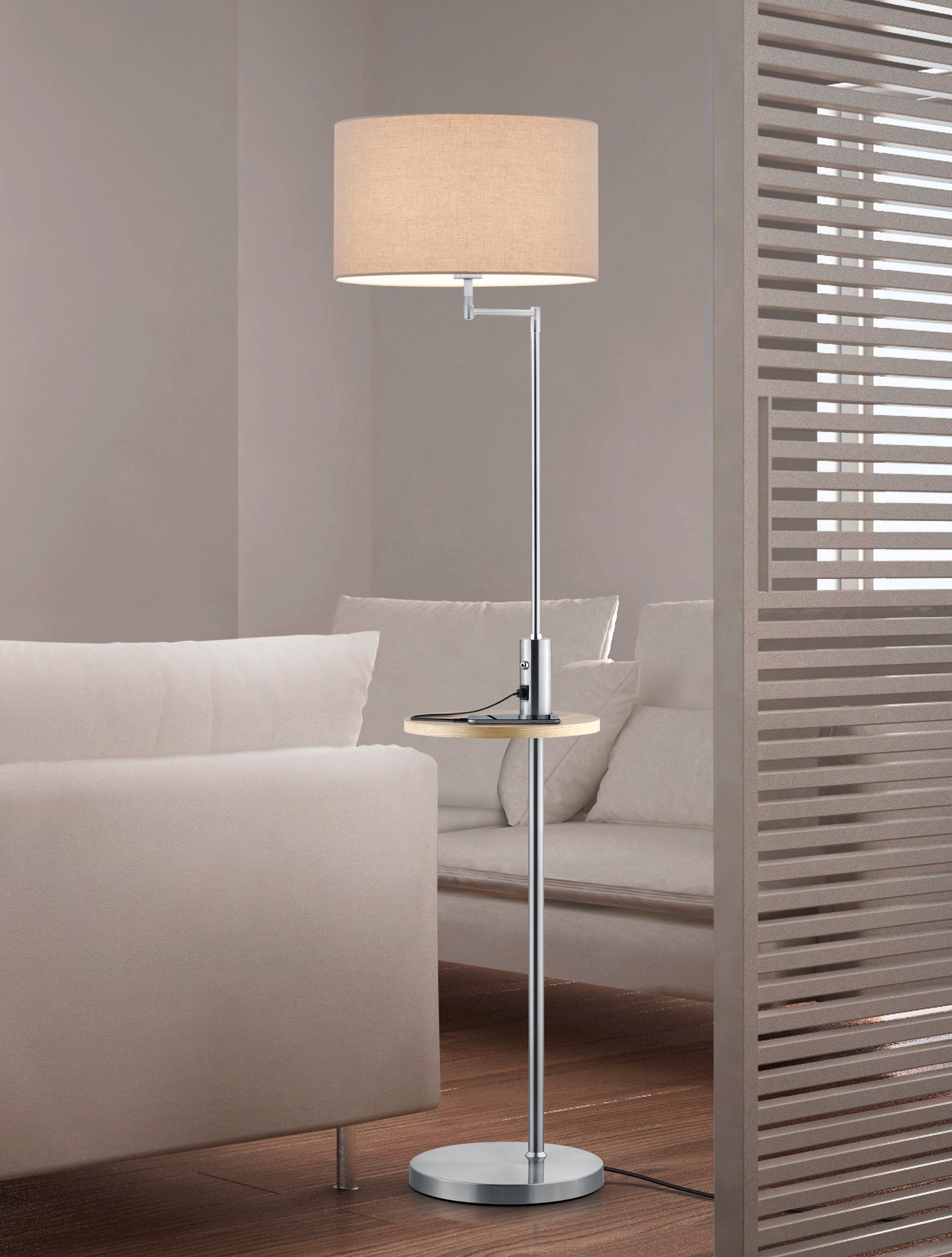 TRIO Leuchten Stehlampe Claas, USB-Anschluss mit Ladefunktion, ohne Leuchtm günstig online kaufen