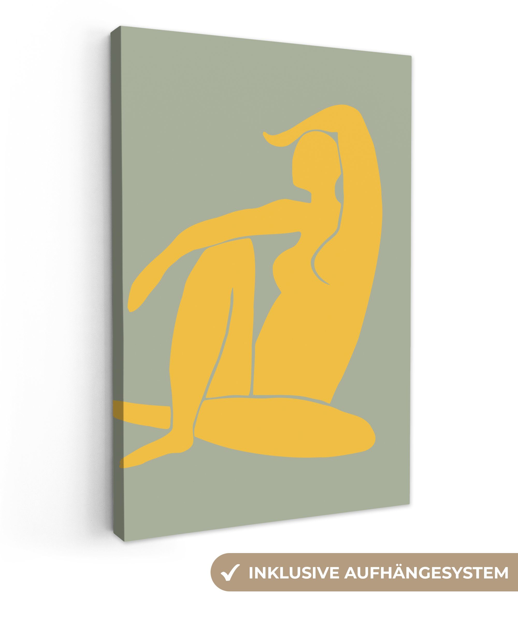 OneMillionCanvasses® Leinwandbild Frau - Gelb - günstig online kaufen