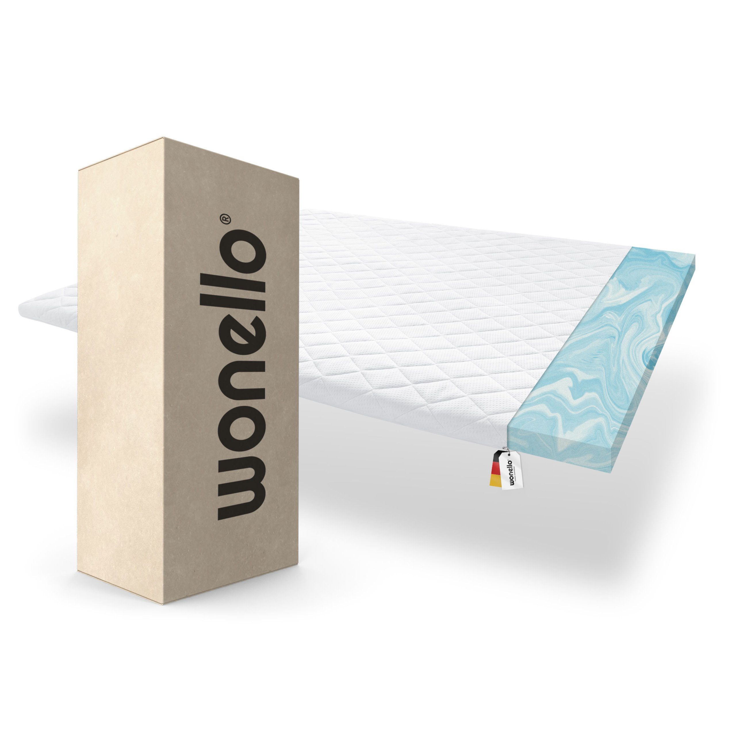 wonello, Topper RECHARGE, 6 cm hoch, Gelschaum, (Made in Germany, GEL), druckentlastender Matratzentopper 180x210cm, waschbar bei 60°C