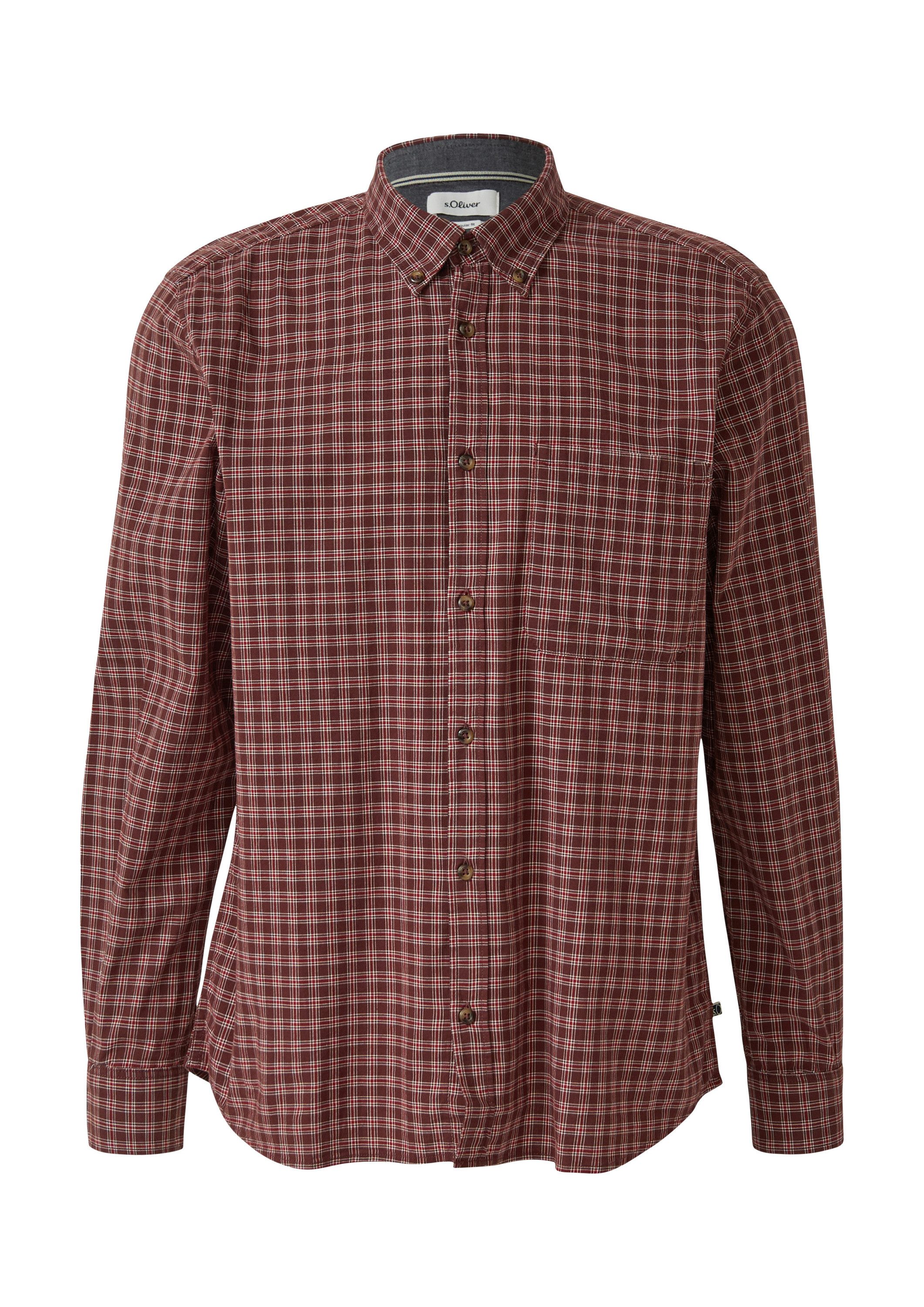 s.Oliver Langarmhemd Hemd Regular Fit: Elastisches Button-Down-Hemd mit Kar günstig online kaufen