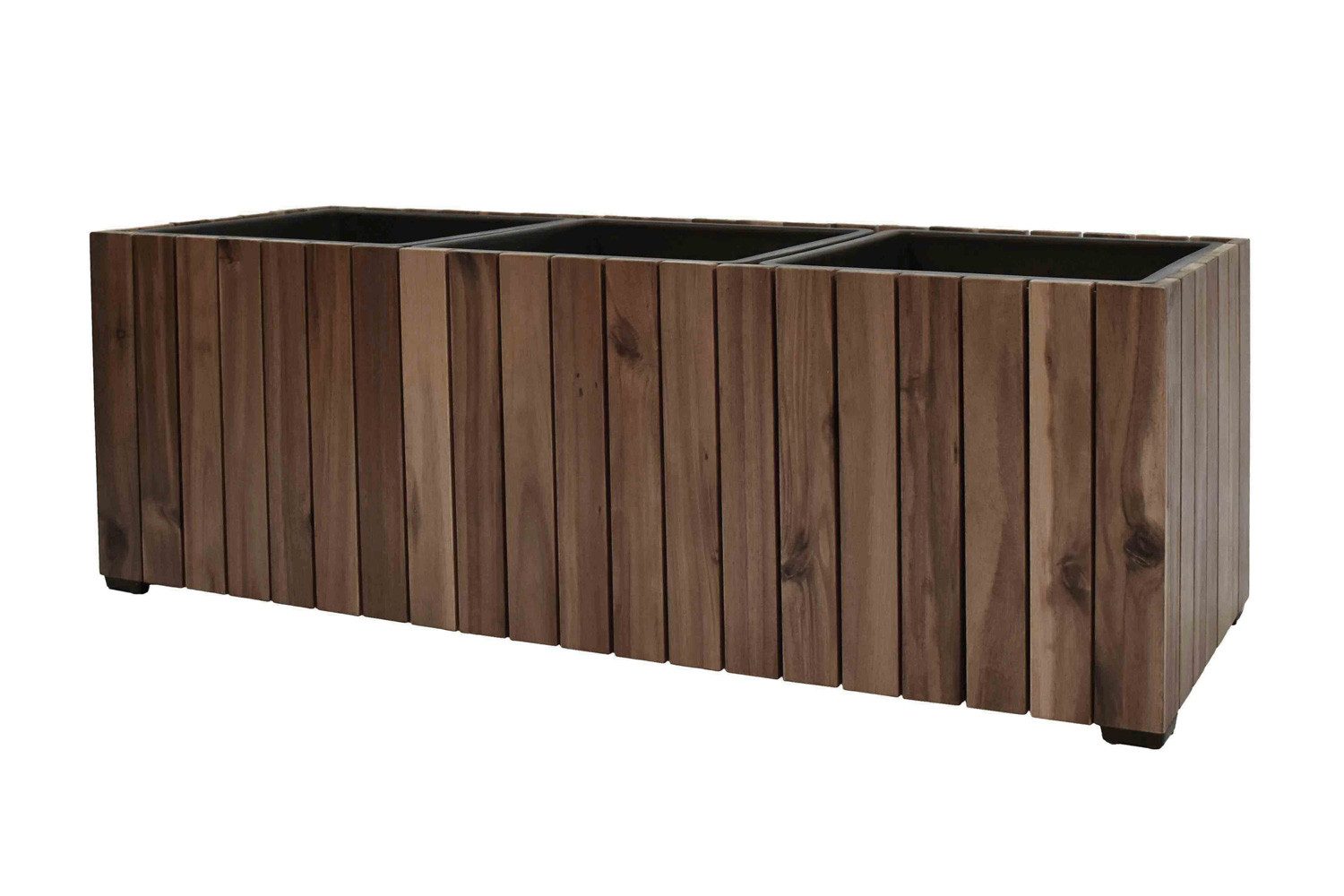 dasmöbelwerk Pflanzkübel Pflanzgefäß Colorado Pflanzkasten Blumenkasten Akazienholz 33x93x31 cm