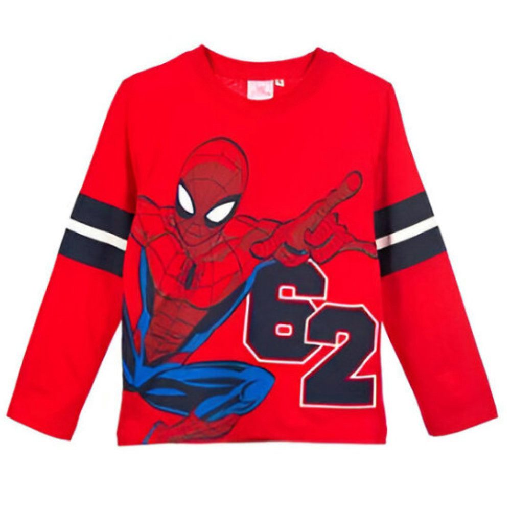 MARVEL Langarmshirt Marvel Spiderman Jungen Kinder Langarmshirt Shirt Gr. 98 bis 128 Baumwolle