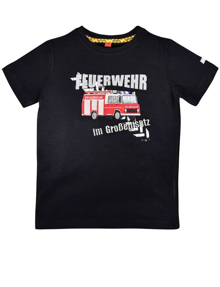 T-Shirt Jungen Shirt 'Feuerwehr' 33178, Schwarz
