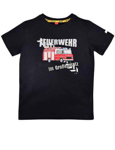 BONDI T-Shirt Jungen Shirt 'Feuerwehr' 33178, Schwarz