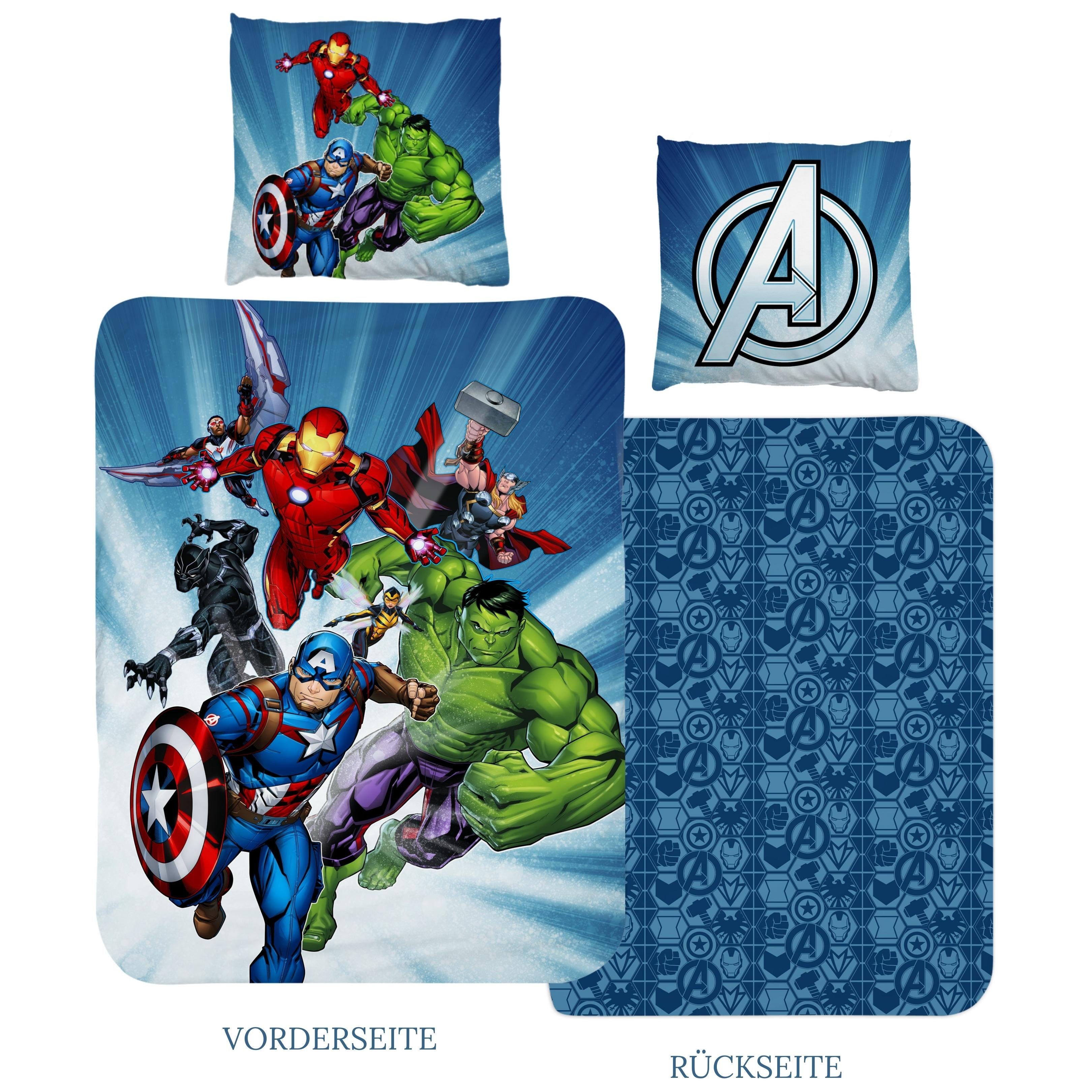 MTOnlinehandel Bettwäsche Avengers Marvel 135x200 + 80x80 cm, 100 % Baumwol günstig online kaufen