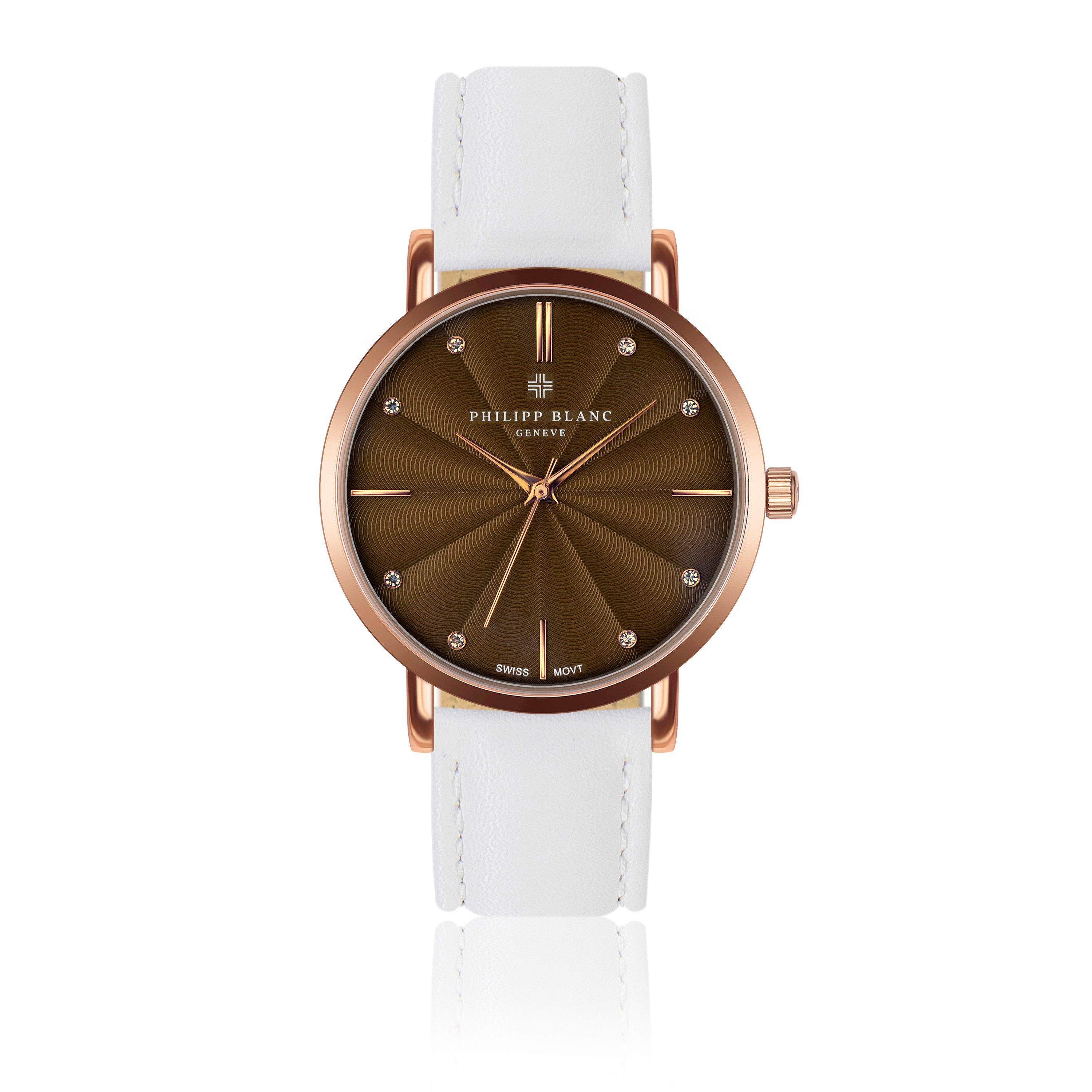 PHILIPP BLANC Quarzuhr PB7-S098R Lucerne white leather