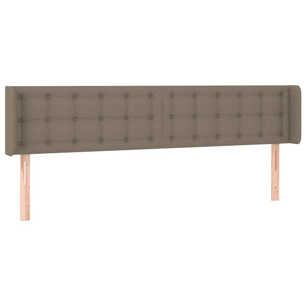 vidaXL Bett Kopfteil mit Ohren Taupe 203x16x78/88 cm Stoff (1-tlg)