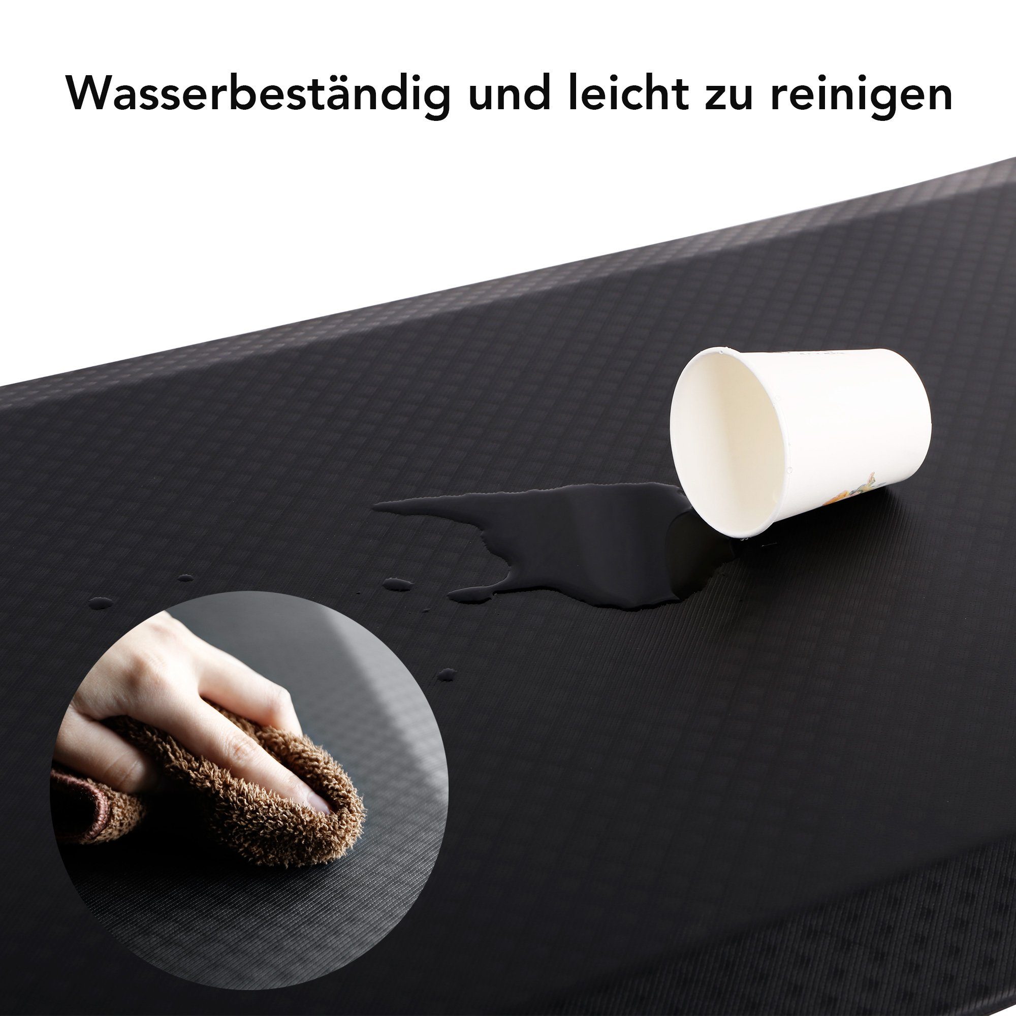 MT1B, FLEXISPOT Bodenmatte gegen Küche, Schreibtisch, Müdigkeit, Bodenmatte komfortabel für Steh-Bodenmatte, Anti-Rutsch-Design, Schwarz