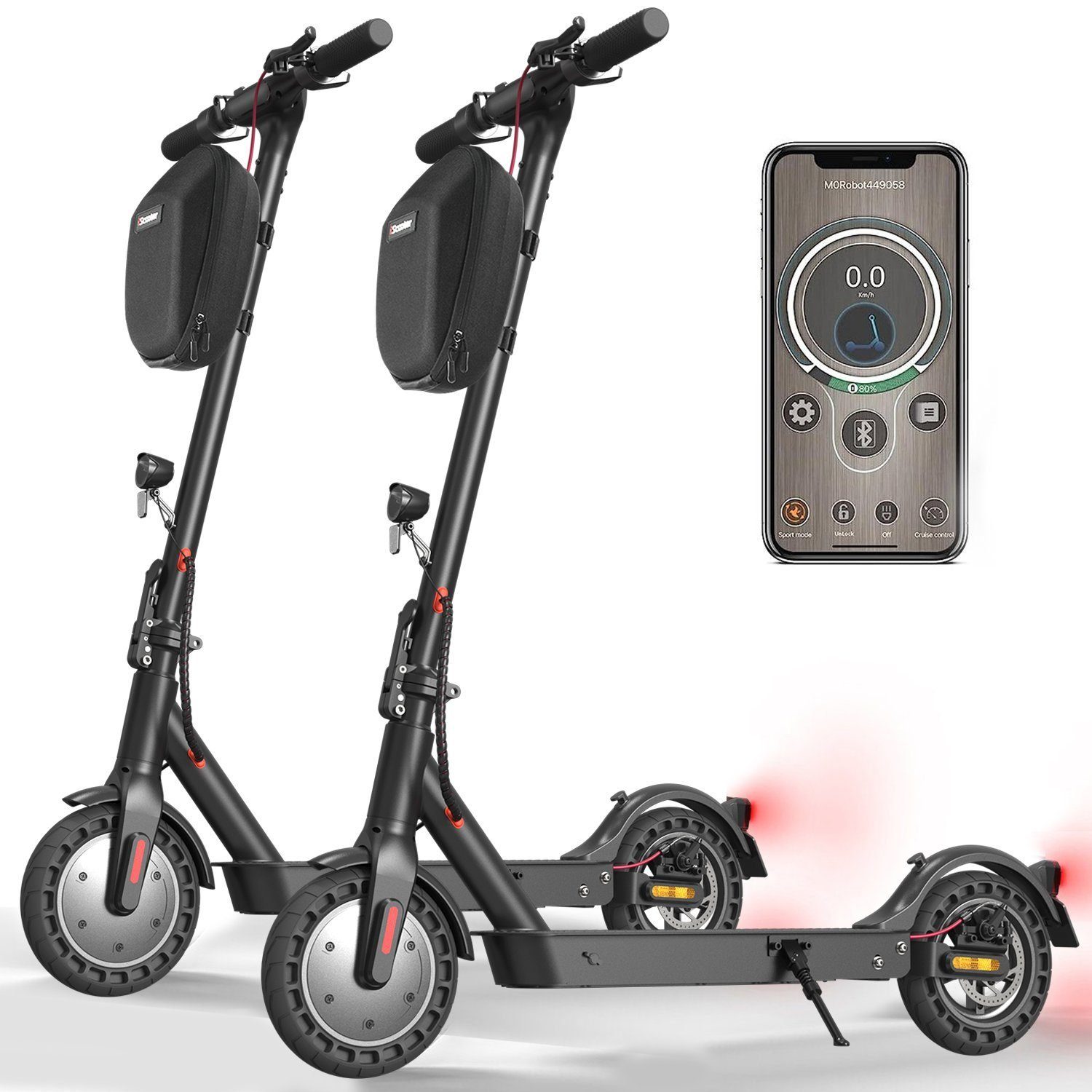 iscooter E-Scooter 2 Stück E-Scooter mit Straßenzulassung, 10 Zoll 40km Reichweite 20km/h, 500,00 W, 20,00 km/h, LED-Display, klappbar, Duales Bremssystem, Belastung bis 120kg