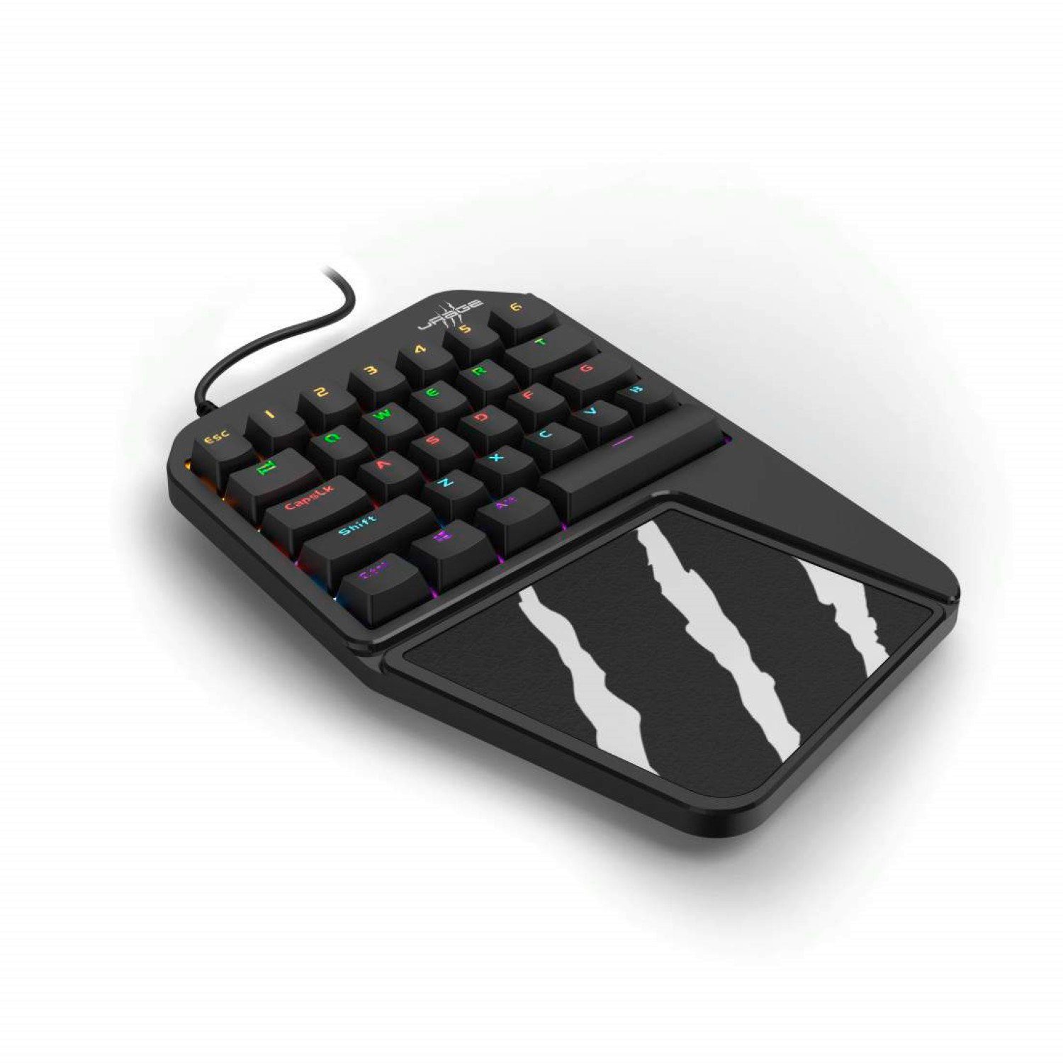 uRage Mobile Gaming Keypad 3rgo 1H Einhand-Tastatur Mäuse (RGB LED Beleuchtung Mechanisch Keyboard, Anti-Ghosting, N-Key Rollover)