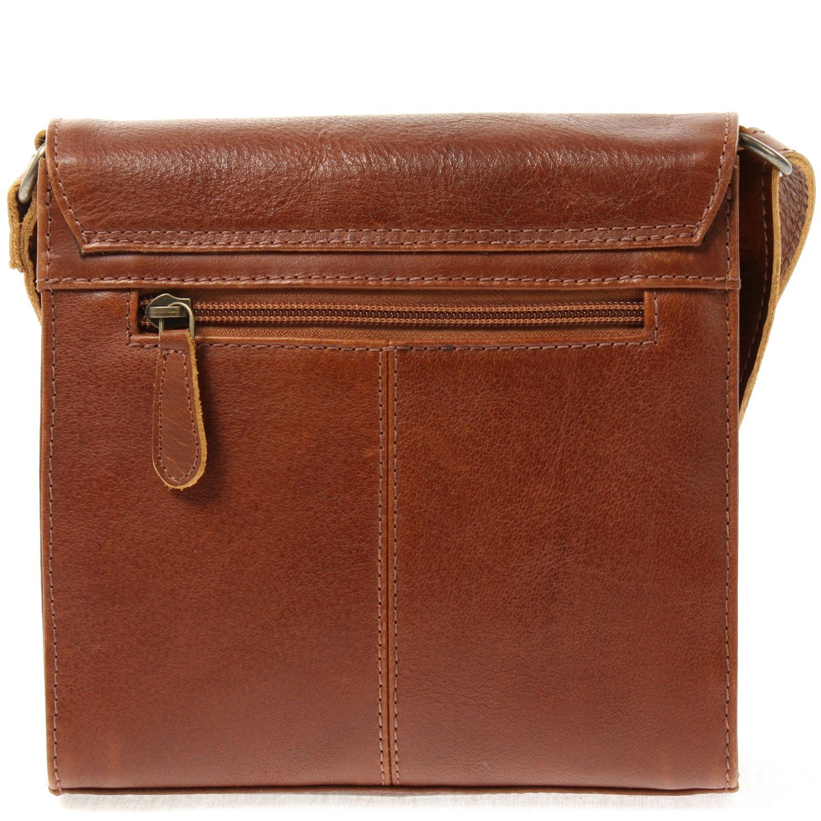 LECONI Schultertasche kleine Umhängetasche Mini Damentasche Handtasche echt Leder LE3082, Überschlag mit Magnetverschluss – kompaktes Format – 20 × 20 × 6 cm – Bild 4 von 5