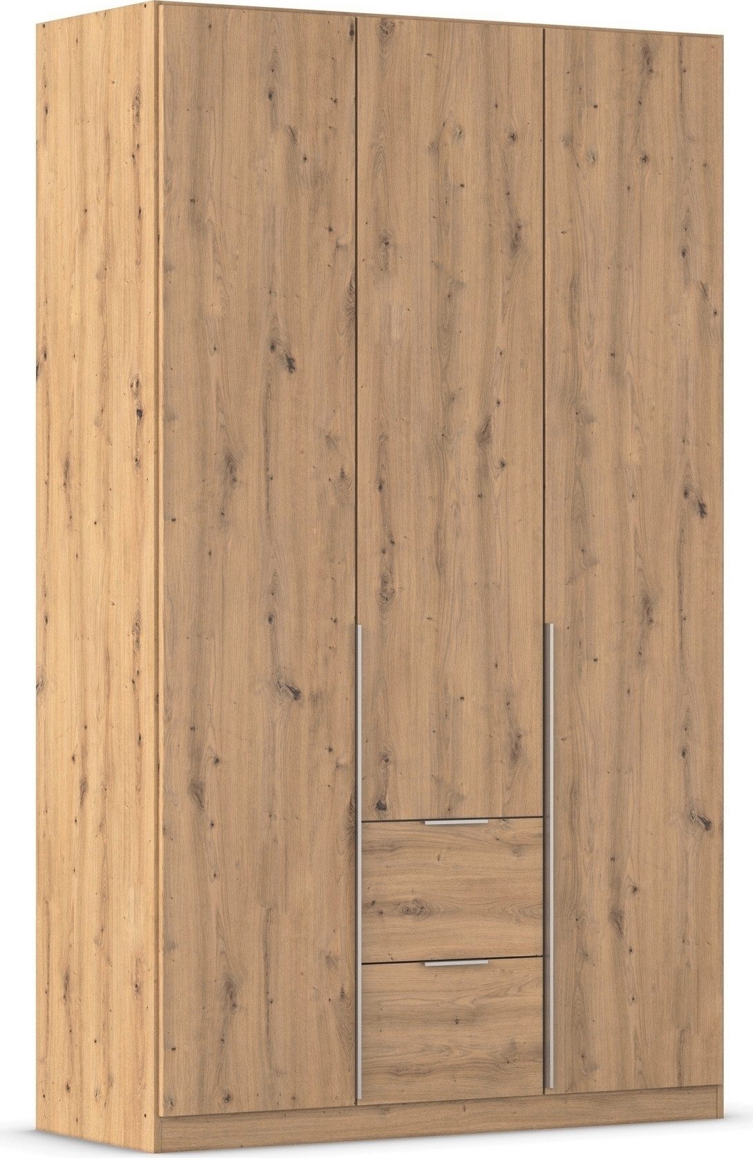 OTTO home Drehtürenschrank Kleiderschrank Schrank Garderobe AGORDO mit Dekor- oder Hochglanzfront (in zwei Griff-Farben, Breite 136 cm) mit Außenschubkästen, Serie in 7 Breiten und 2 Höhen MADE IN GERMANY