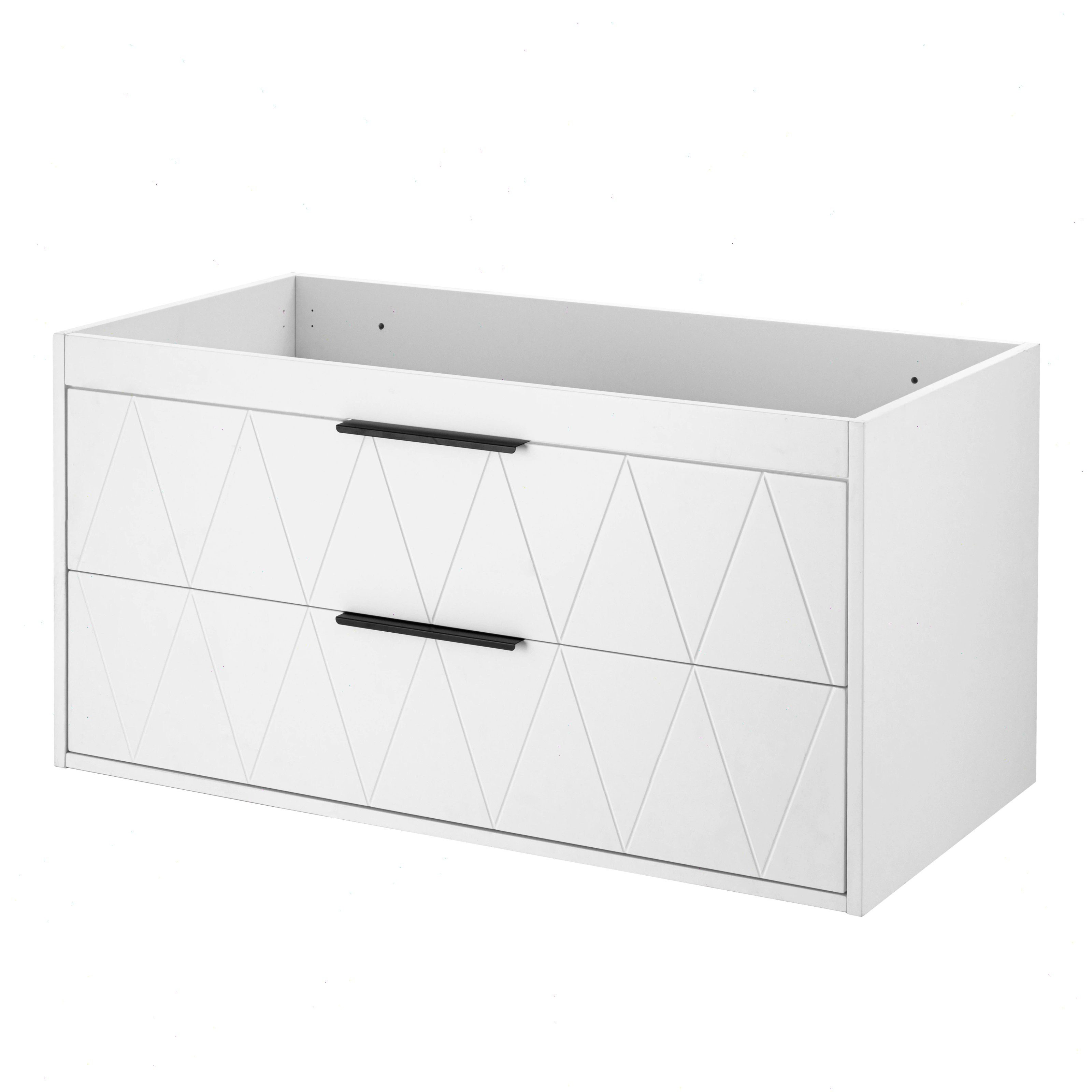 UEV Waschbeckenunterschrank 60cm/75cm/90cm hängend (Badezimmmer Möbel für Gäste WC) Schubladen mit Soft-close, Badmöbel Set für Badezimmer