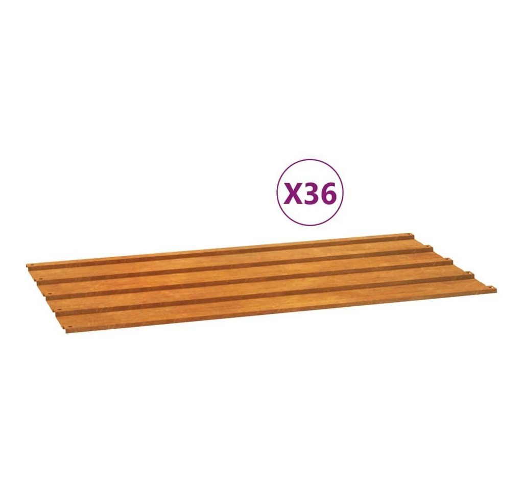 Thumbnail - vidaXL Deckenplatten Dachplatten 12 Stk. Rostig 80x44 cm Cortenstahl, (12-tlg)