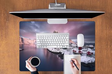 MuchoWow Gaming Mauspad Lofoten Norwegen Fotodruck (1-St), Büro für Tastatur und Maus, Mousepad Gaming, 90x60 cm, XXL, Großes