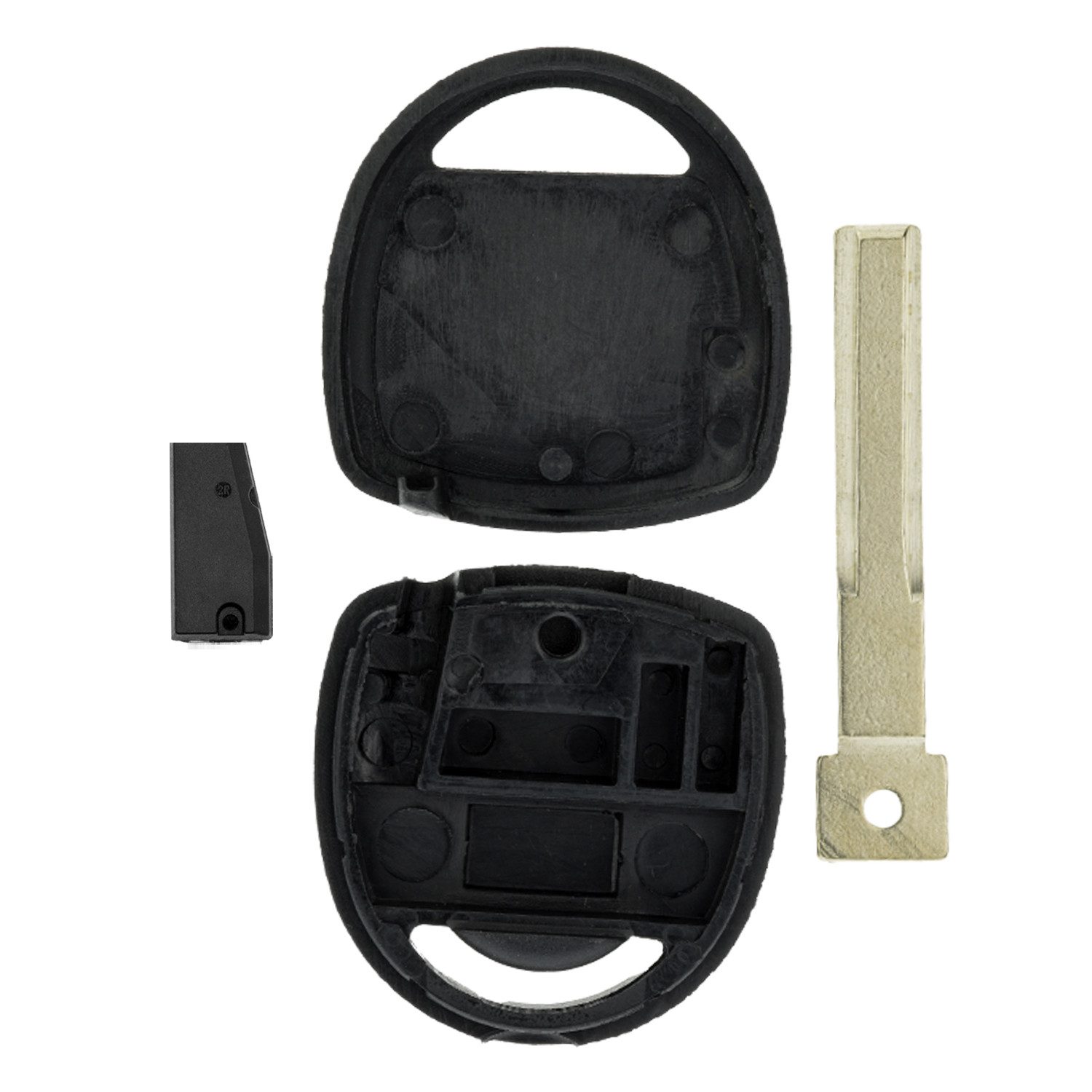 mt-key Schlüsseltasche Auto Zünd Schlüssel Rohling HU43 + ID33 Transponder (Set), für Chevrolet S.America Omega (95-98); Opel Calibra (95-98); Omega...