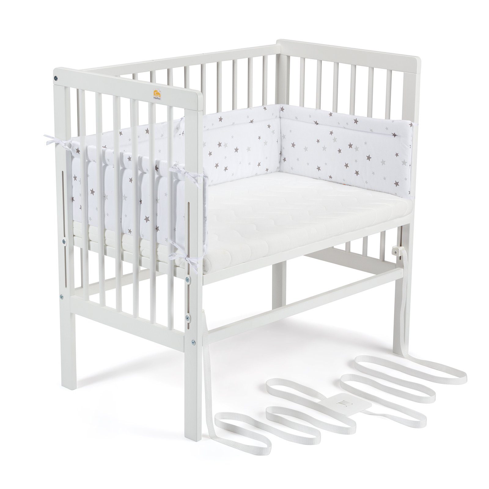 FabiMax Beistellbett Babybett Boxspring weiß lackiert, günstig online kaufen