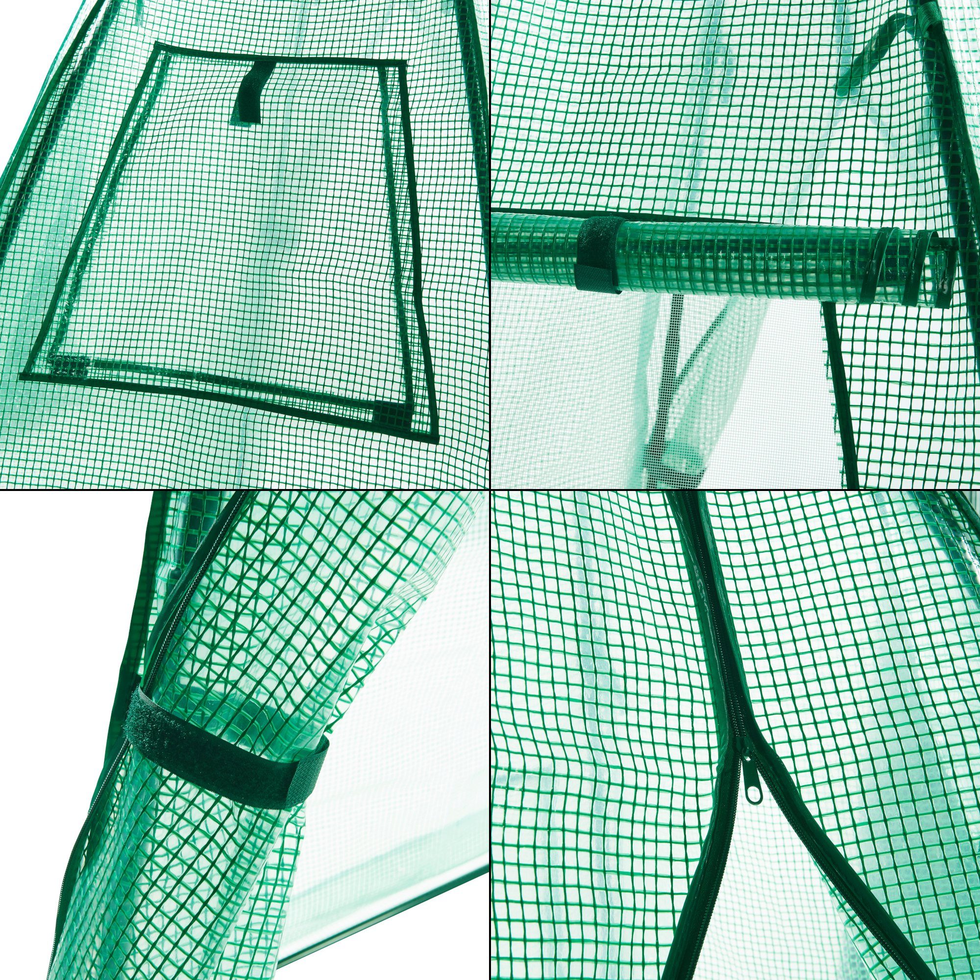 en.casa Foliengewächshaus, »Hunze« Gewächshaus mit Spitzdach 183x160cm Grün