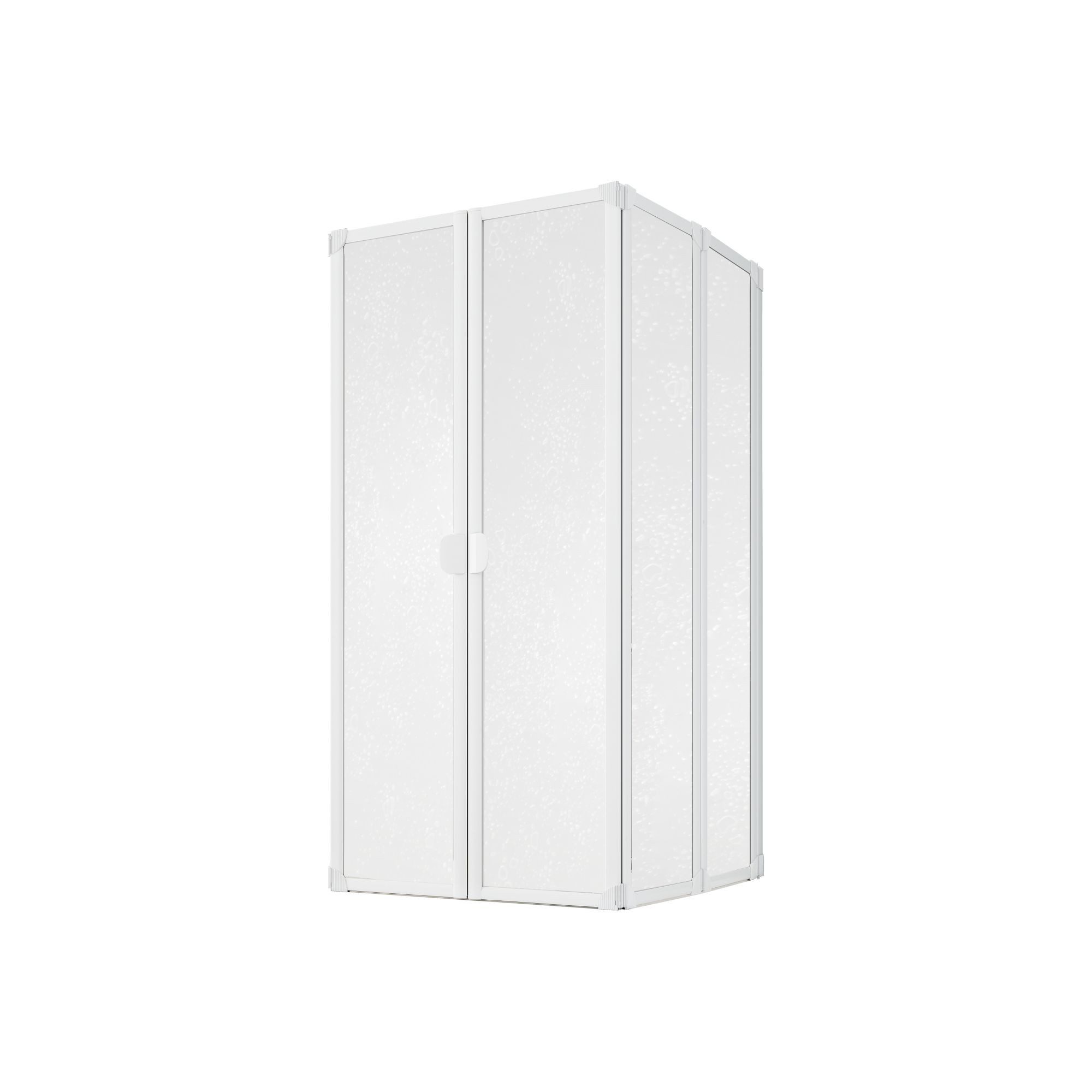 Schulte Badewannenfaltwand Komfort, geeignet für Badewannentiefen von 70-80 cm, Kunstglas, (6 tlg), Tropfen Dekor, U-Form